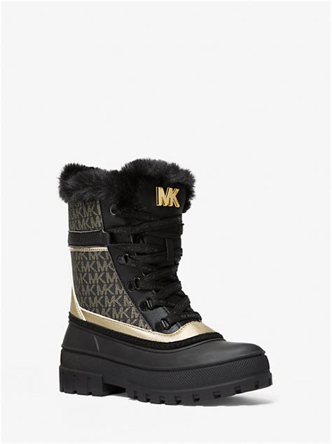 michael kors ozzie boot|Ozzie Metallic Logo Boot .